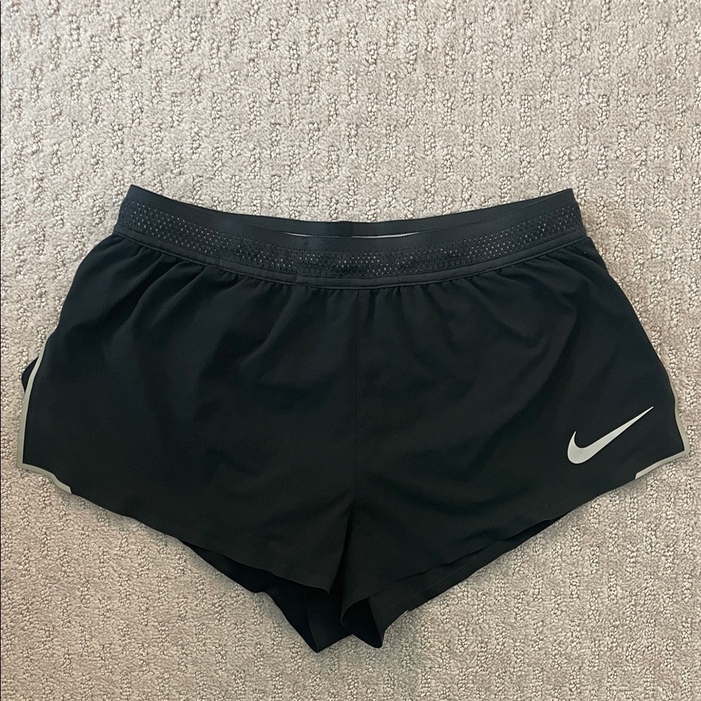 Nike Black Women's Athletic Shorts with White Swoosh